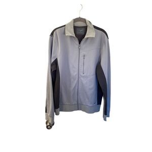 Express men’s two-tone gray front zip long sleeve jacket ￼ size medium